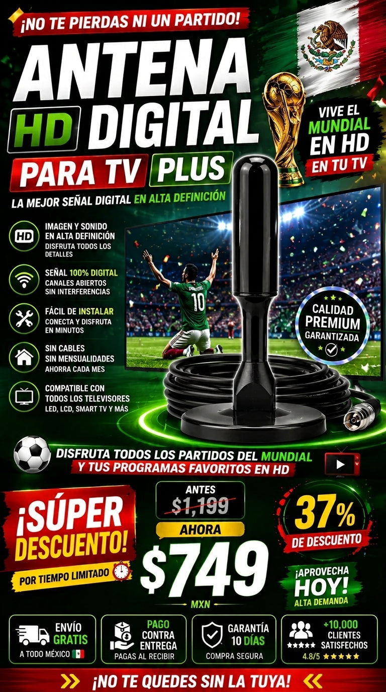 Antena Digital Hd Para Tv Plus 🇲🇽